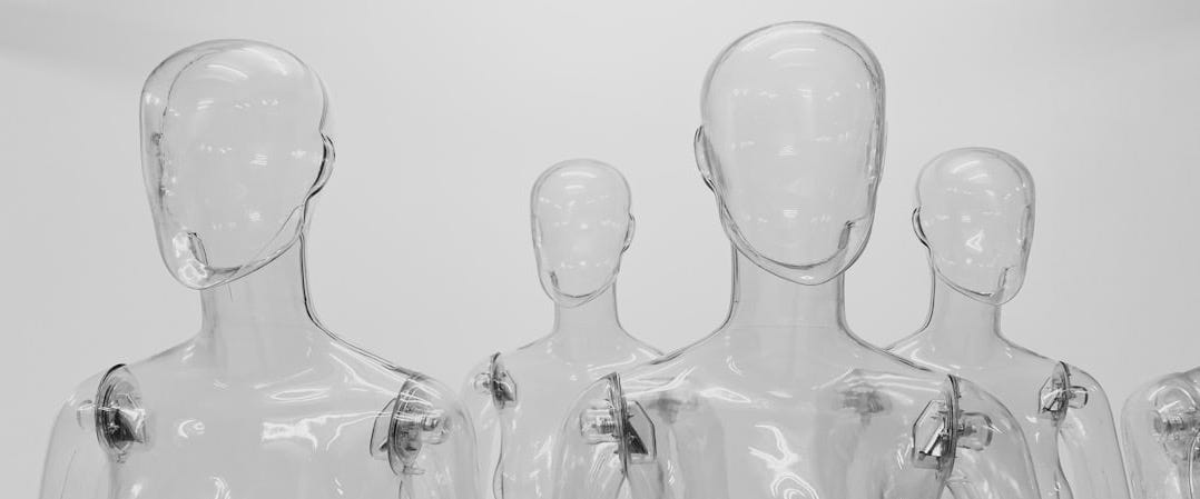 clear glass bottles on white background