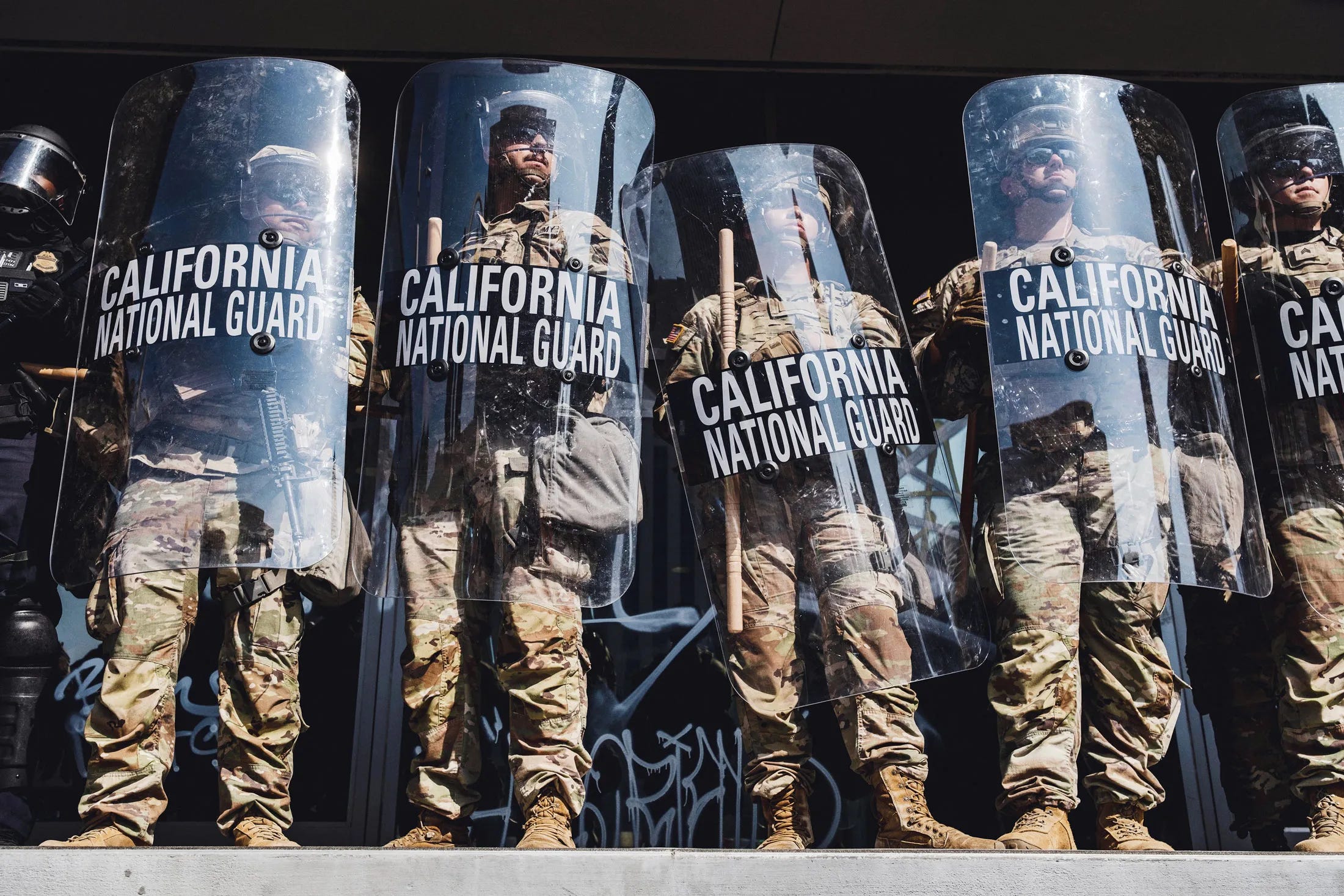 California National Guard in Downtown Los Angeles.
