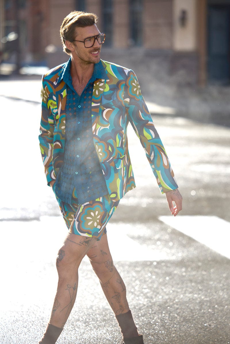 THURSTON BLAZER in TRIBECA TEAL MULTI THURSTON BLAZER in TRIBECA TEAL MULTI