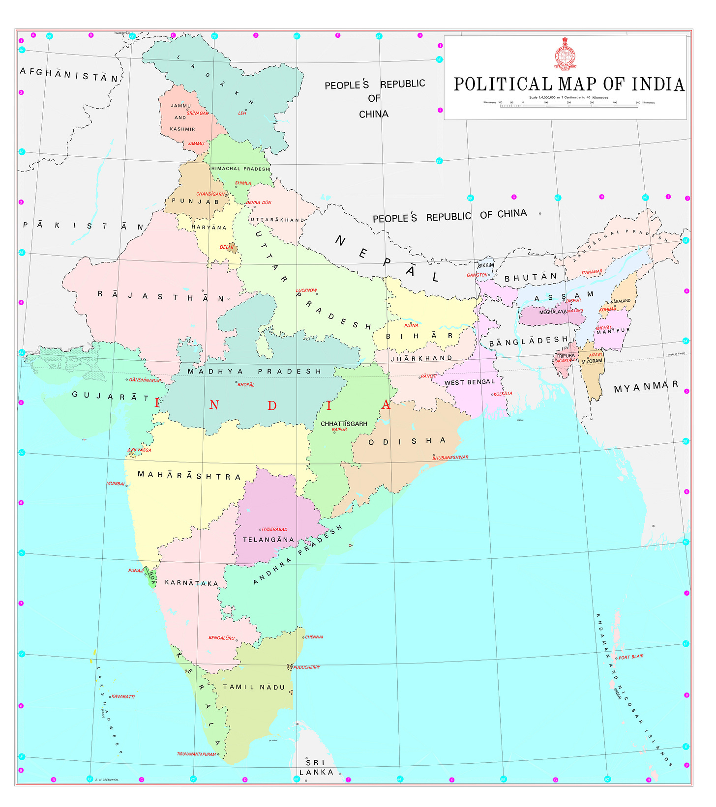 Political Map of India (2019)
