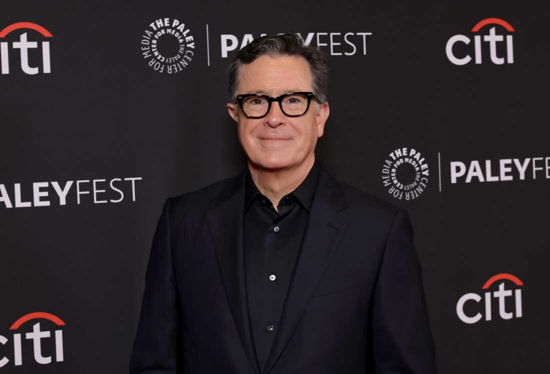 HOLLYWOOD, CALIFORNIA - APRIL 21: Stephen Colbert arrives at Paley Fest LA 2024 - "The Late Show With Stephen Colbert" at the Dolby Theatre on April 21, 2024 in Hollywood, Calif. (Photo by Kevin Winter/Getty Images)