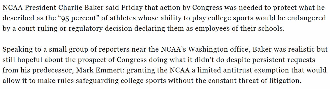 February 2024 College Football Antitrust Exemption Congress