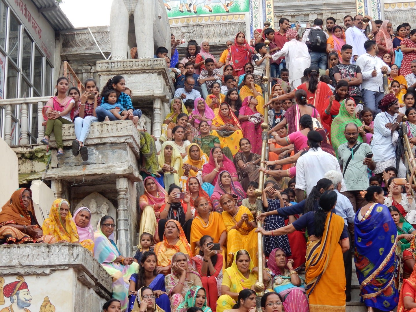 a crowd of people in Udaipur