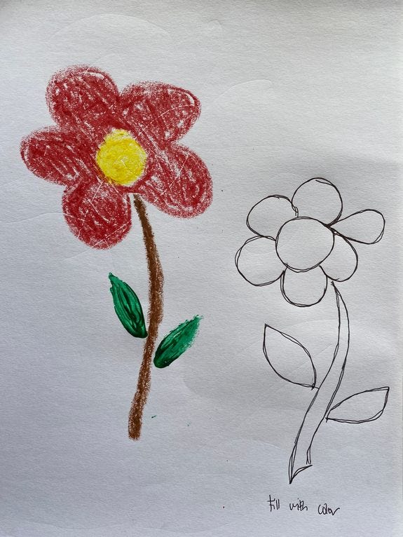 Color the flower free printable