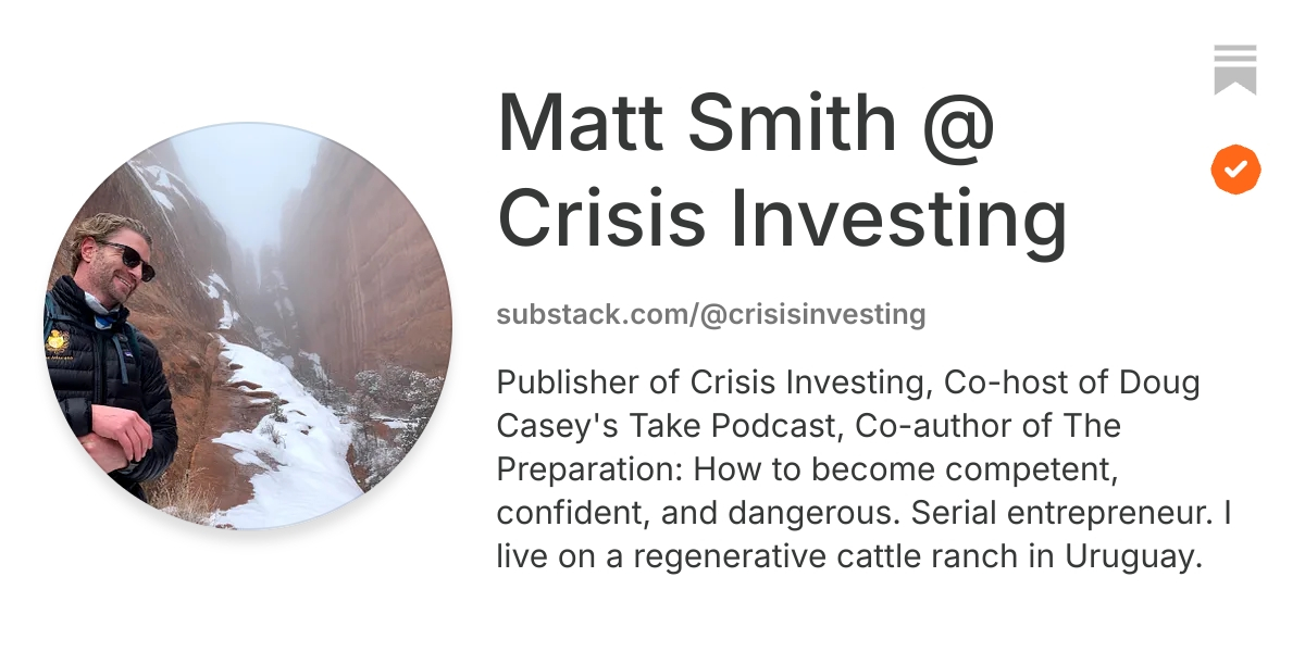 Matt Smith @ Crisis Investing | Substack