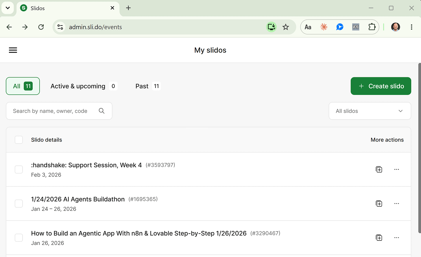 Slido live Q&A dashboard - the product AskOne replaces Slido live Q&A dashboard - the product AskOne replaces