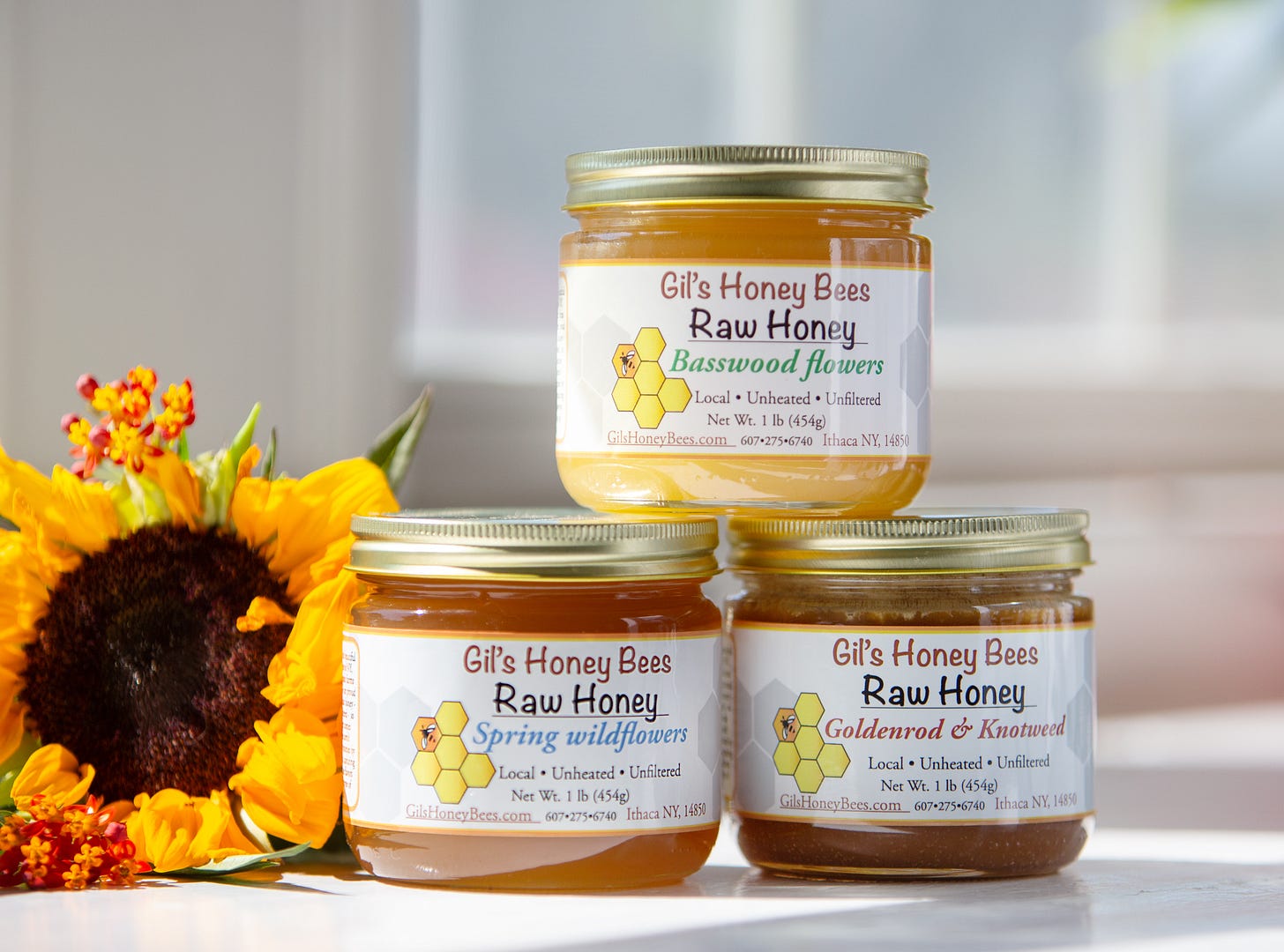 Basswood honey 1 lb jar | Gils Honey Bees