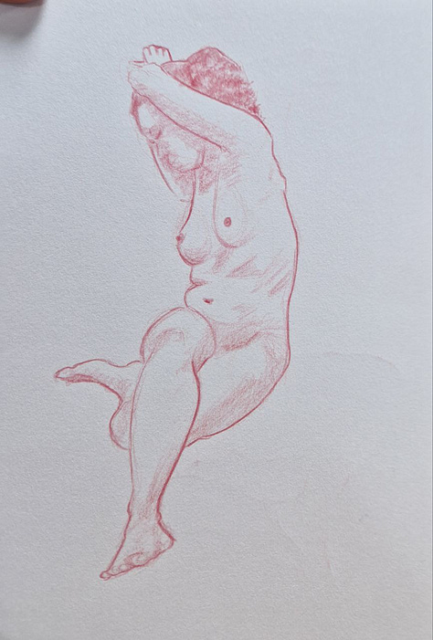 life drawing of nude female in Cardiff