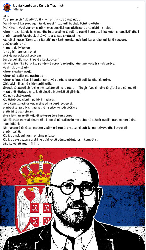 Këto reagime nuk ishin debat, as kundërshtim argumentesh. Ishin shenja të qarta të një mekanizmi disiplinues: etiketim si ‘tradhtar’, kriminalizim i mendimit kritik dhe thirrje publike për ndëshkim moral e politik. Postimet dëshmojnë momentin kur gjuha e ‘mbrojtjes së kombit’ shndërrohet në instrument linçimi, dhe kur frika nga fjala e lirë zbulohet më qartë se çdo akuzë.