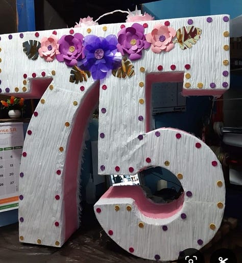 Nine options for piñatas, each image displaying different numbers with different types of details.