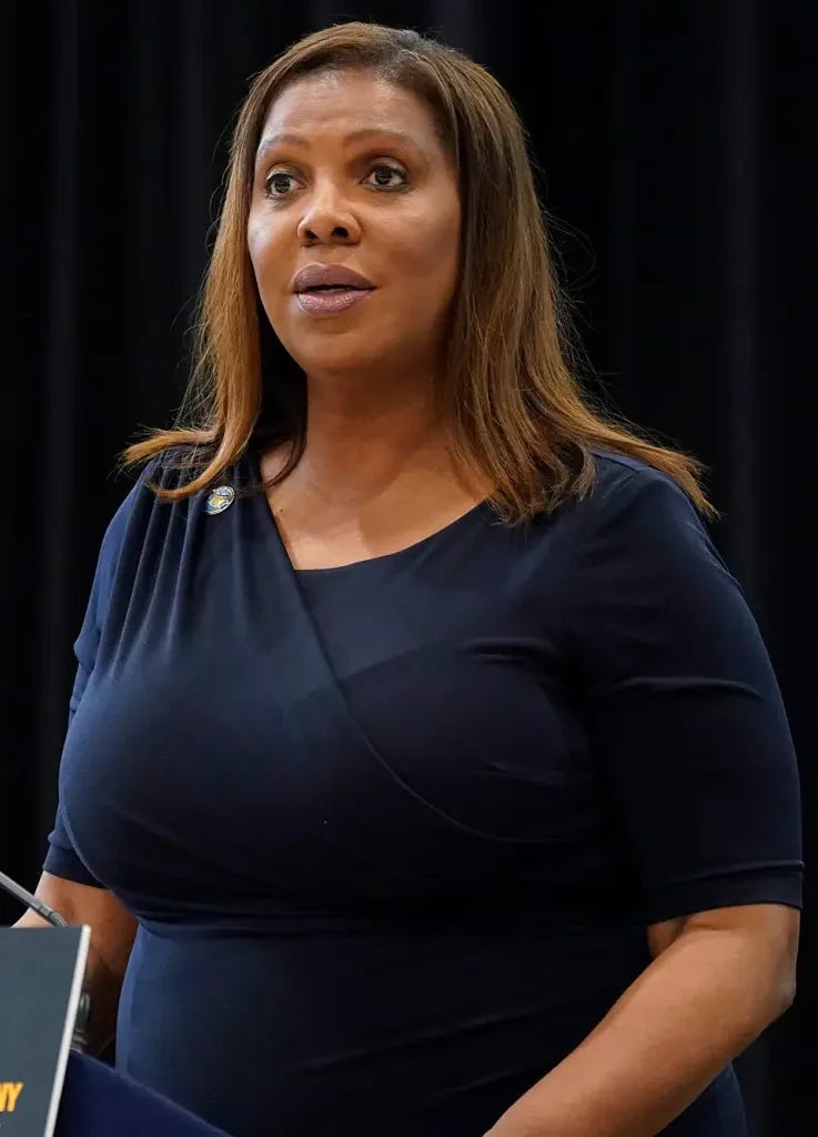 Deranger-In-Chief Letitia James covers for predators, inflates property values, and blocks Trump and DOGE’s anti-corruption efforts. Deranger-In-Chief Letitia James covers for predators, inflates property values, and blocks Trump and DOGE’s anti-corruption efforts.