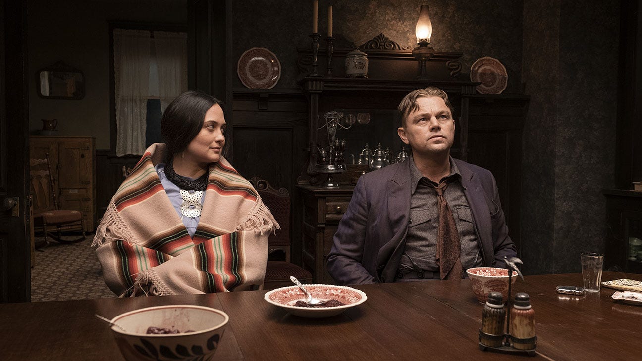 Lily Gladstone and Leonardo DiCaprio in 'Killers of the Flower Moon.'