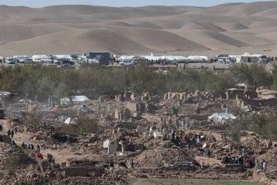 Earthquake destruction at Sia Ab village, where 10 per cent of its population were killed, near Herat city, Afghanistan. Mahab Azizi for The National