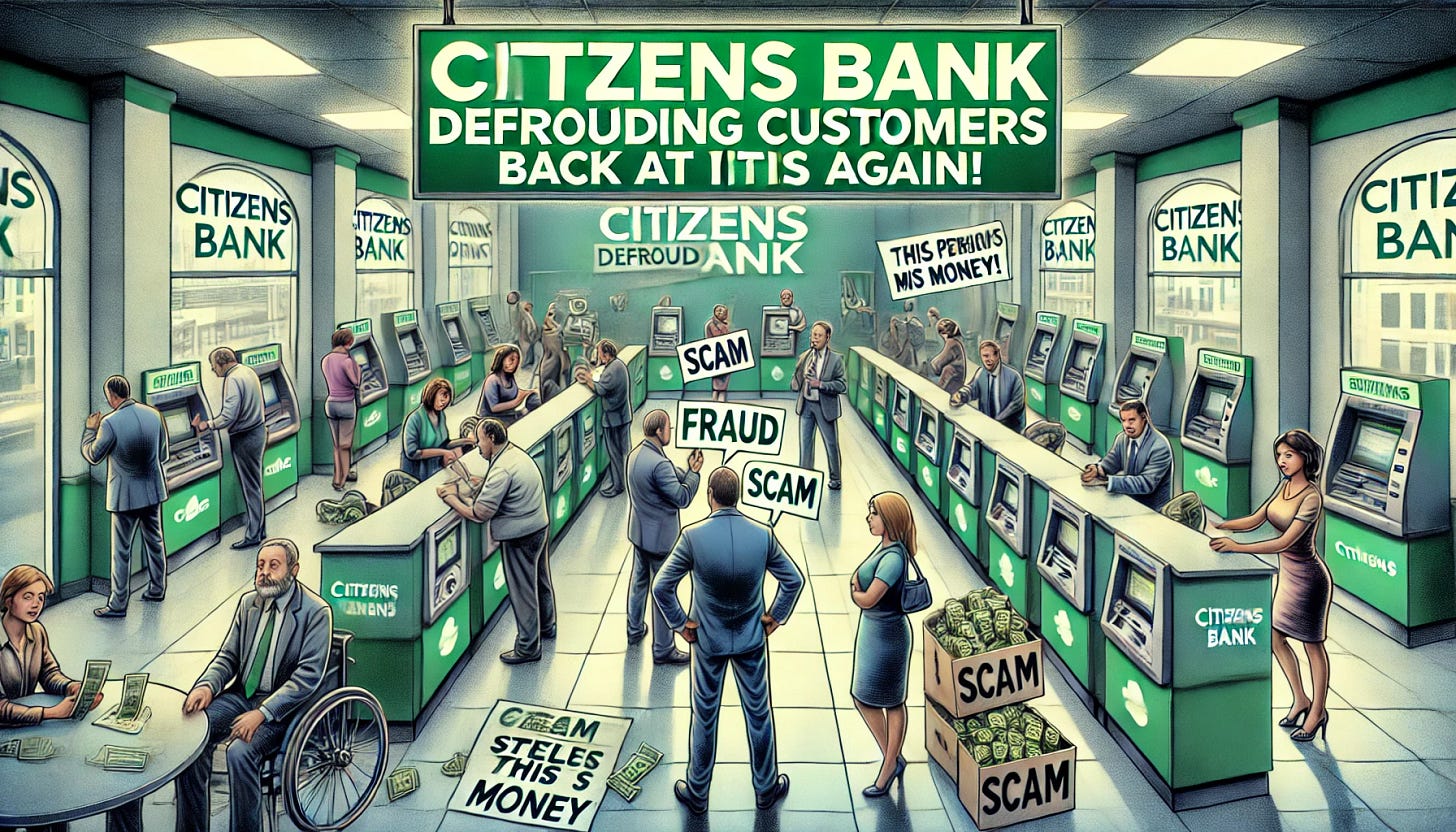 Citizens Bank Defrauding Customers: Back at It Again!