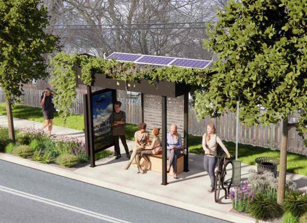 Cool Green Shelter bus stop from Living Canopies Cool Green Shelter bus stop from Living Canopies