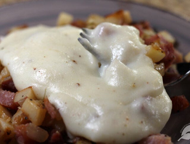Serve ladled over hash to suit. Serve ladled over hash to suit.