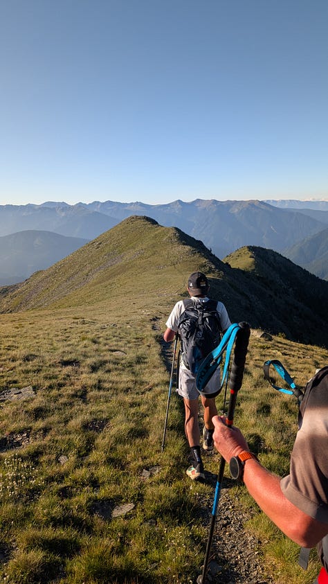 Descending and to the next climb