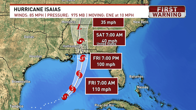 Hurricane Isaias is expected to make landfall along our area by Friday evening to Saturday morning. Hurricane Isaias is expected to make landfall along our area by Friday evening to Saturday morning.