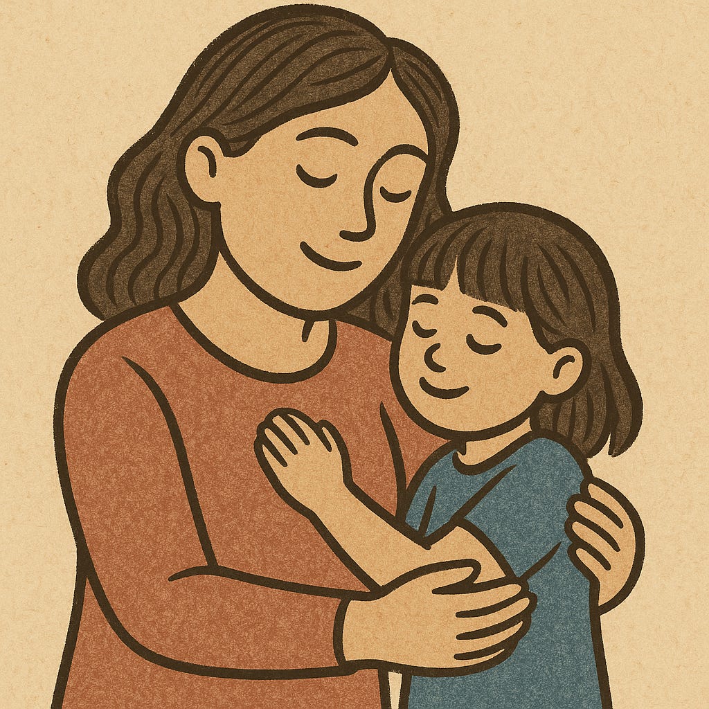 Image of a woman comforting a girl