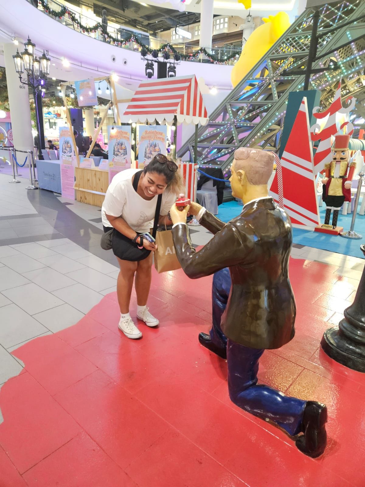 This is a silly one too but it's Seni laughing at a life-size figurine proposing