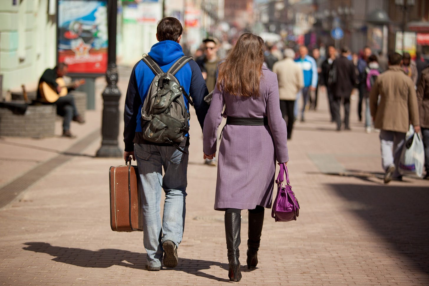 Couple walking away Couple walking away