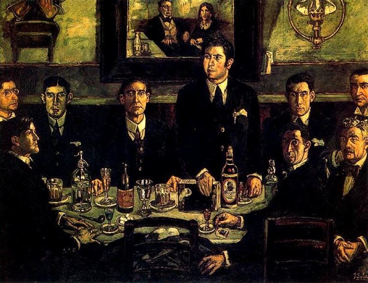 The Coffee Gathering Pombo, 1920 - Jose Gutierrez Solana - WikiArt.org