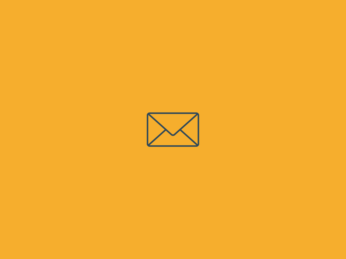 yellow background blue email icon in the middle