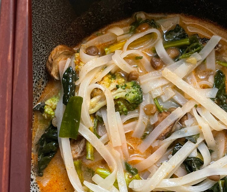 dehydration stations: tom kha noodle soup