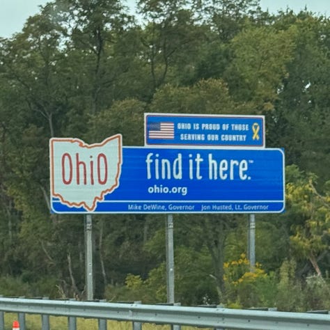 Various state line signs in Pennsylvania, Ohio, Nebraska, Wyoming and Montana