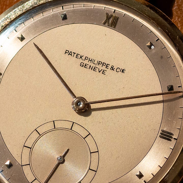 Vintage Patek Philippe dial signature enamel