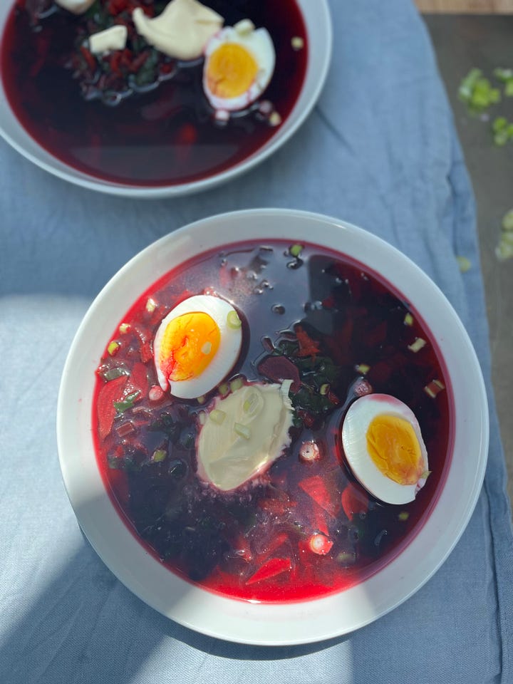 A recipe for young beetroot with stalks and leaves