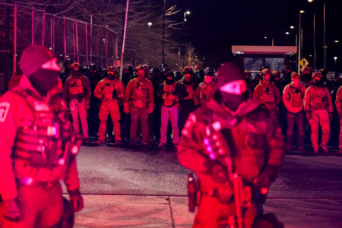 Demonstrators Outside Whipple Federal Building