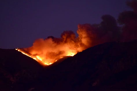 Fire burns across South Mountain, Santa Paula.