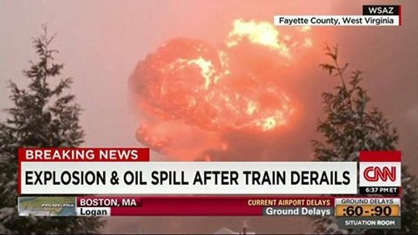 Oil Trains Exploding Exploding Train Brings Fresh Infusion Of Burning Toxic Sludge To West ...