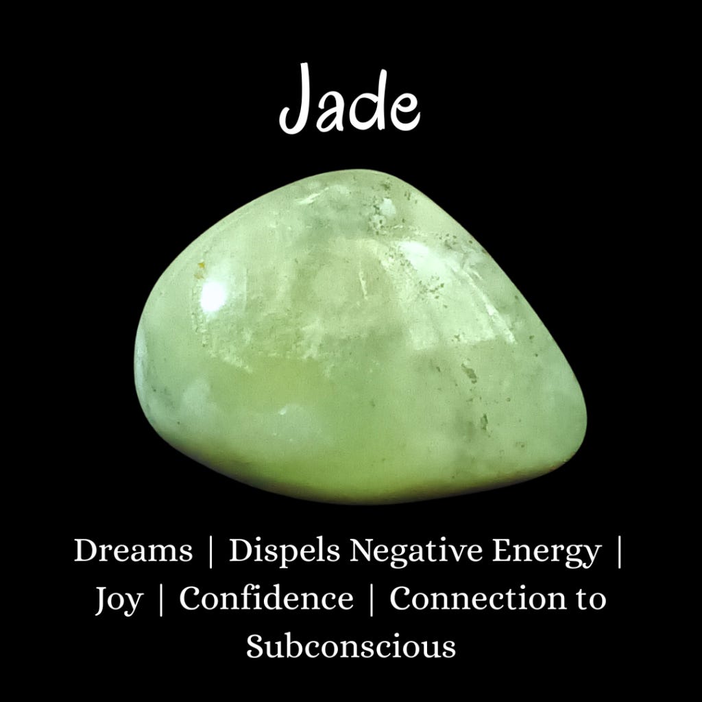JADE HEALING CRYSTAL PROPERTIES Dreams | Dispels Negative Energy | Joy | Confidence | Connection to Subconscious
