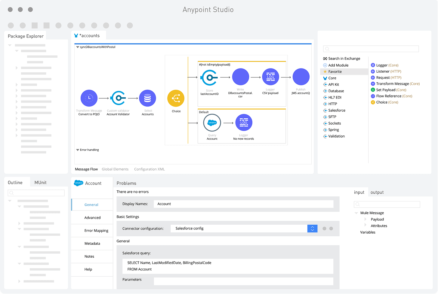 Anypoint Studio UI screencap