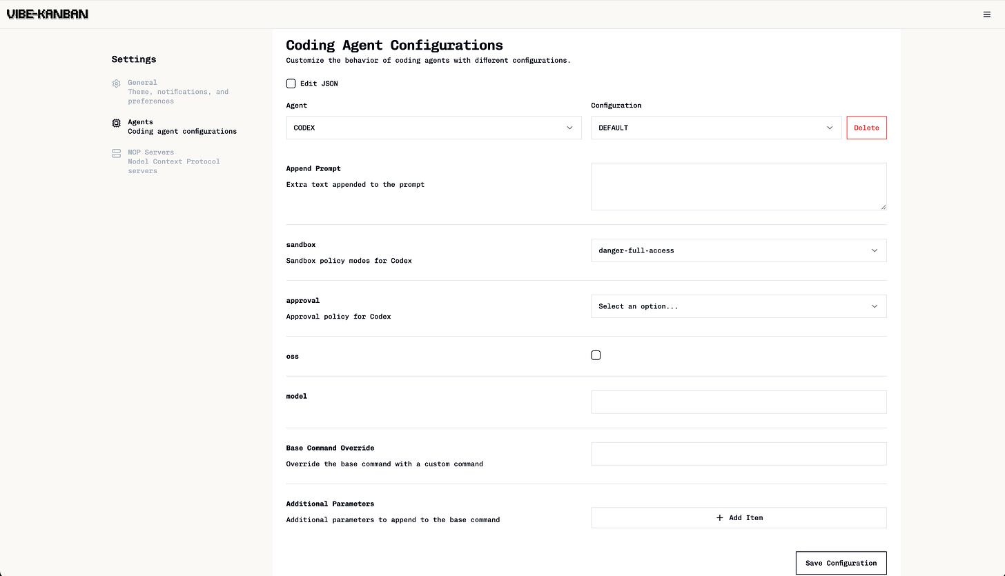 Agent configuration form editor interface