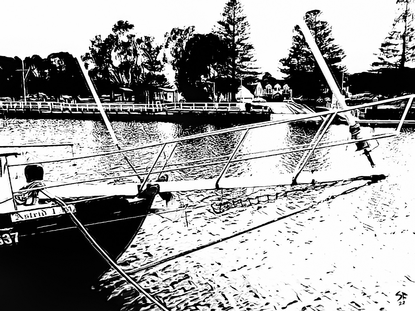 Prow of the yacht 'Astrid'