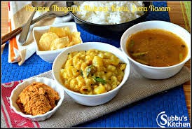 SouthIndian Lunch Menu 3 - Paruppu Thugayal, Jeera Rasam and Mullangi Kootu  - Subbus Kitchen