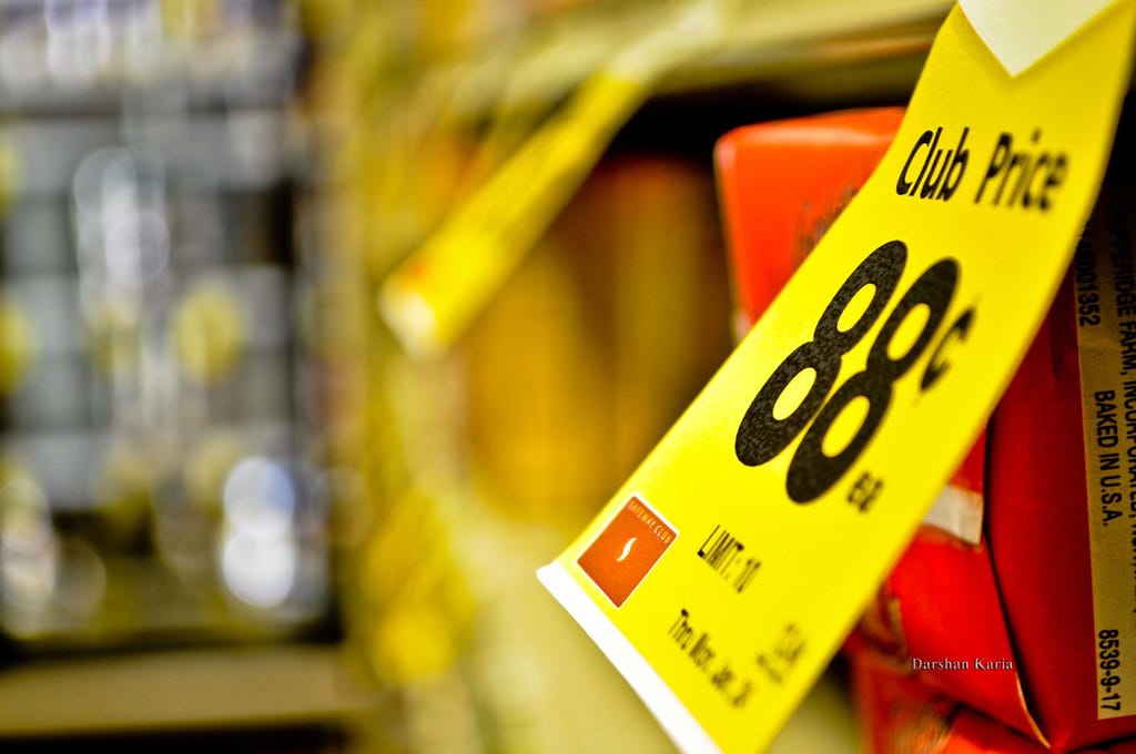 Yellow price tag Yellow price tag