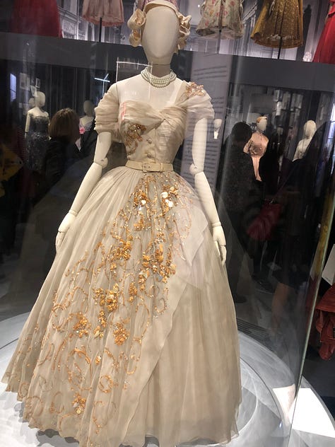 A gallery showing Dior dresses through the decades, taken at the V&A Museum for the Dior - Designer of Dreams Exhibition back in 2019.