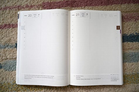 a series of images of the Hobonichi Cousin planner