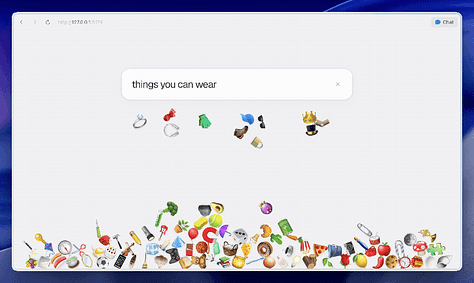 Animated GIF showing three separate interfaces built with or using Jev. The first interface is a visual dashboard with category labels, image thumbnails, structured content cards, and metadata fields. The second is a scoring and evaluation interface with multiple criteria, numerical results, and horizontal status indicators used to assess content or structured inputs. The third is a conversational-style interface with a text input area and reaction controls. Together, the three examples demonstrate different ways Jev can be embedded into products: visual classification, structured scoring and evaluation, and lightweight user-facing decision interfaces.