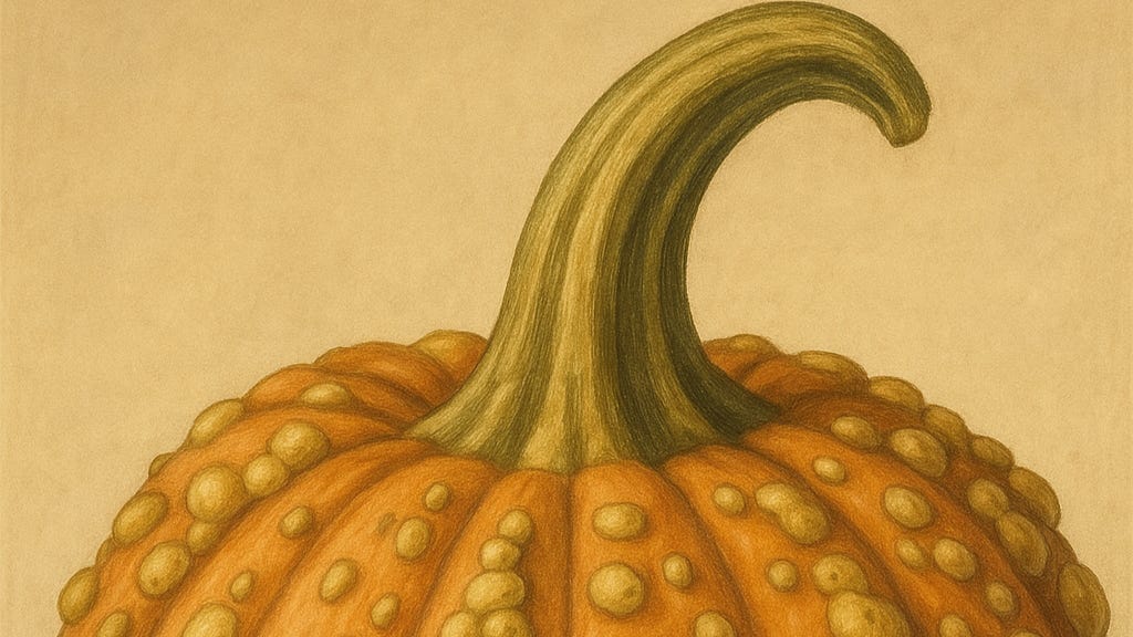 Pumpkin with warts-illustration