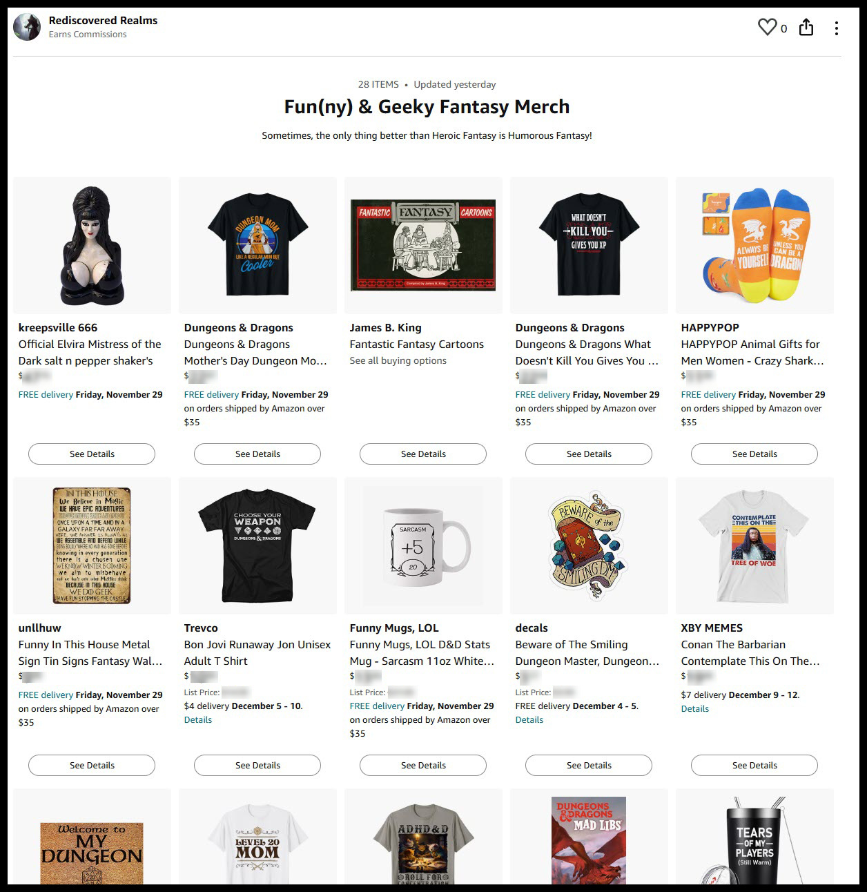Rediscovered Realms Rediscovered Realms Fantasy Gift Guide 2024