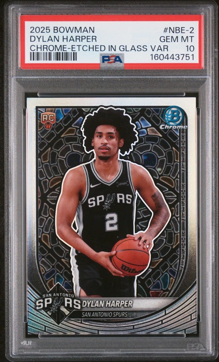 2025 Bowman Dylan Harper #NBE-2 Chrome Etched In Glass Var PSA 10 2025 Bowman Dylan Harper #NBE-2 Chrome Etched In Glass Var PSA 10