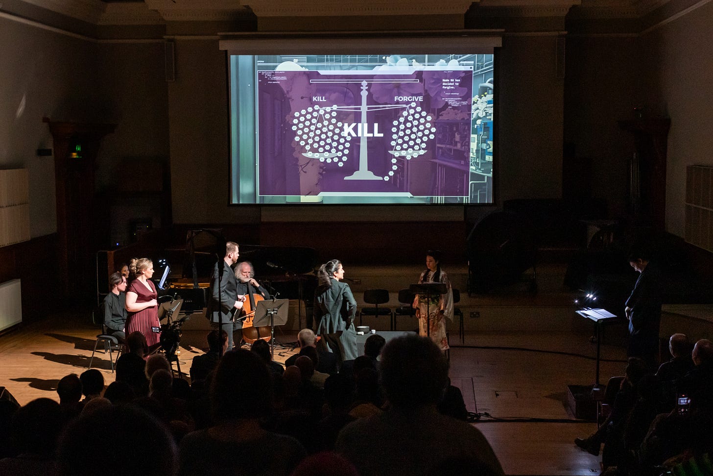 Immersive Japanese science-fiction opera where AI, human creativity, and Kabuki theatre entwine