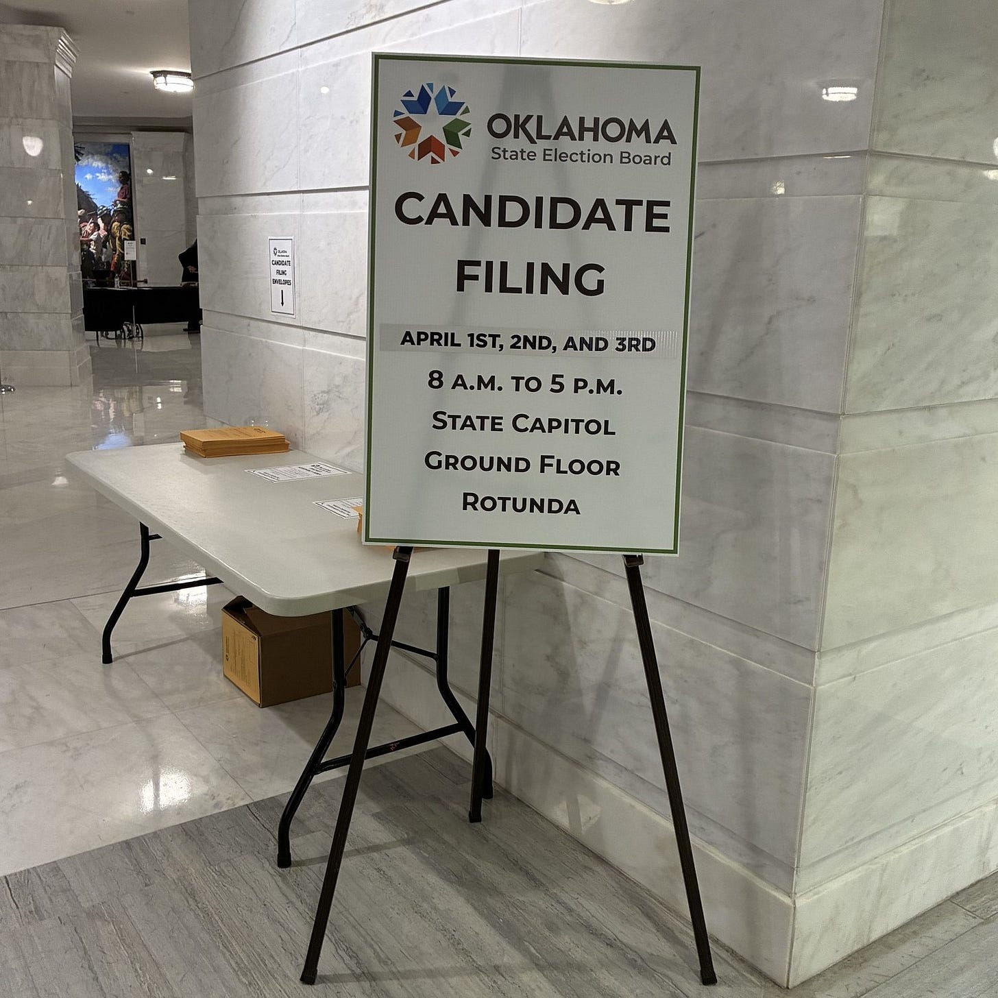 Candidate filing is underway across the state! State and federal candidates file at the State Capitol. County candidates files at their County Election Board office.