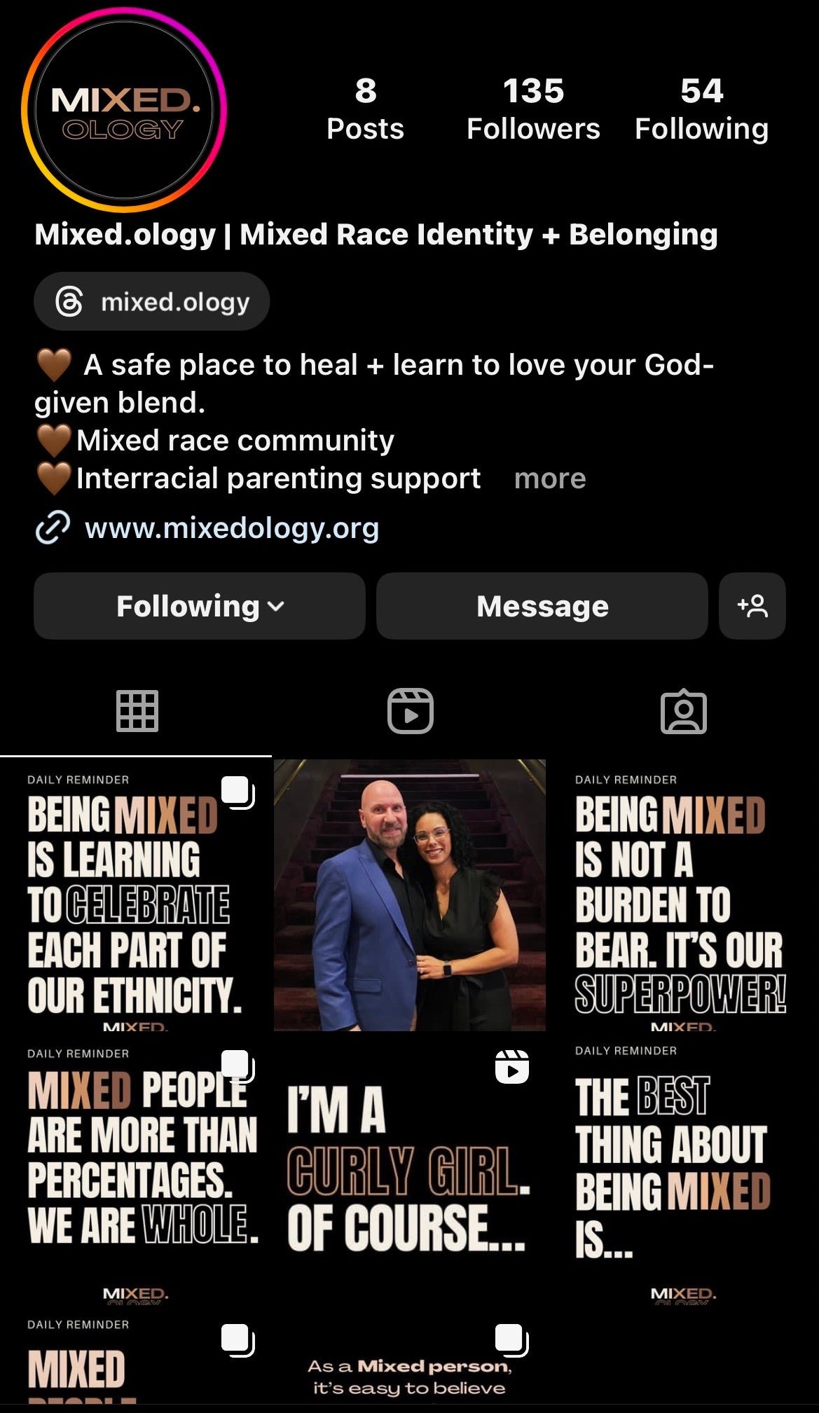 Mixed.ology Instagram page. Follow Mixed.ology. Mixed Race community