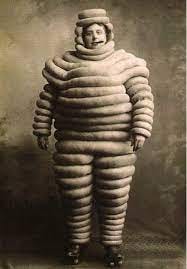 The original Michelin Man (what I look like wrapped up) and views from the mountain looking down on the town where I live.